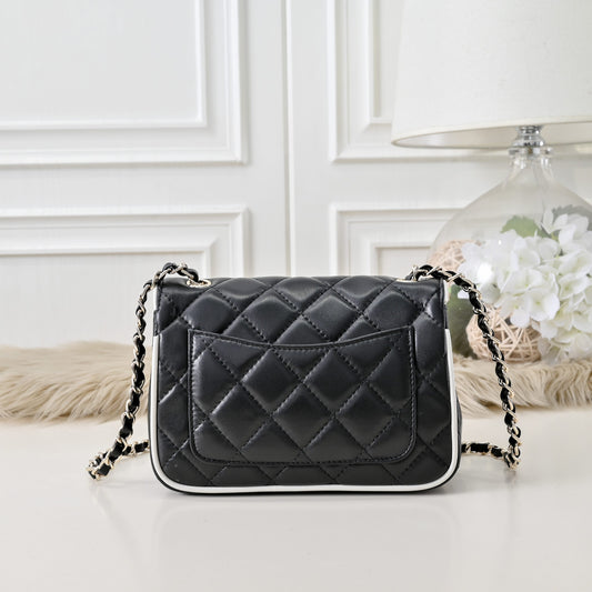 “Noir Mini Quilted” Leather Bag