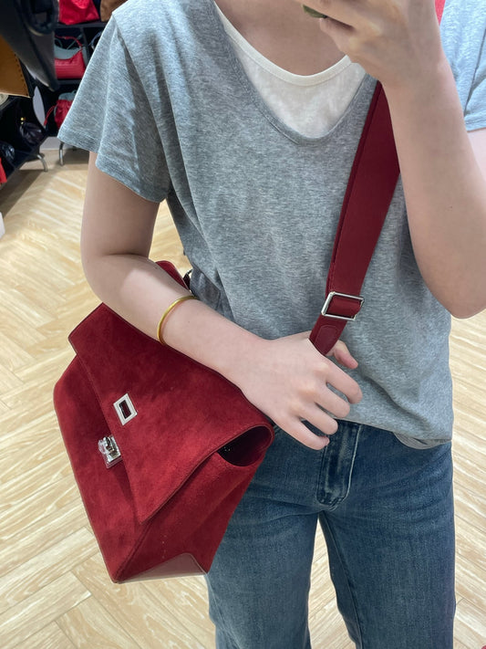Rosso Suede Leather Crossbody