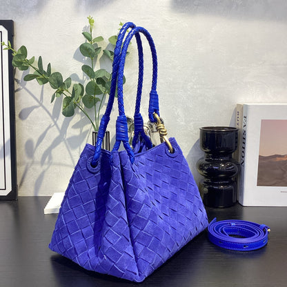 Azure Verona Woven Suede Shoulder Bag Set – Royal Blue