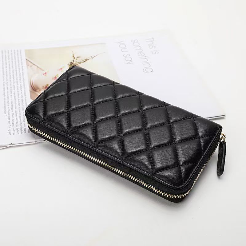 Midnight Luxe Quilted Zip Wallet