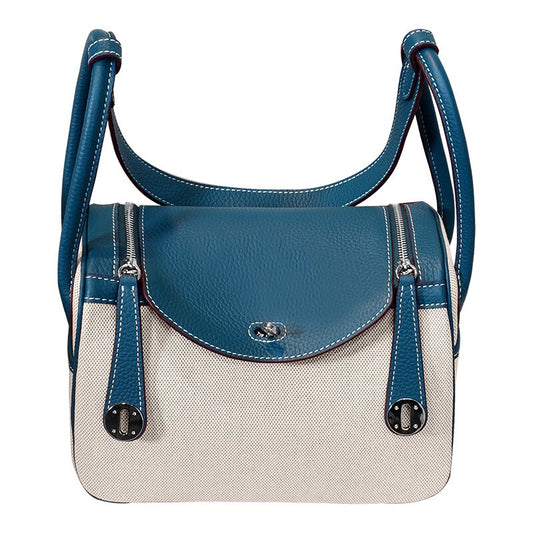 Voyage Dual Zip – Azure Leather & Canvas