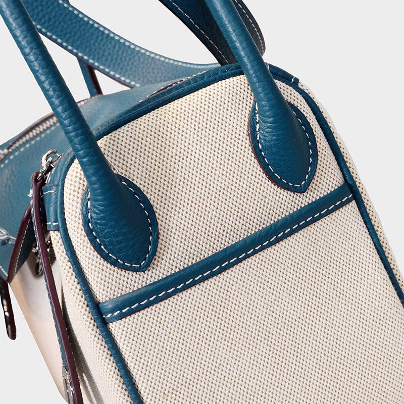 Voyage Dual Zip – Azure Leather & Canvas