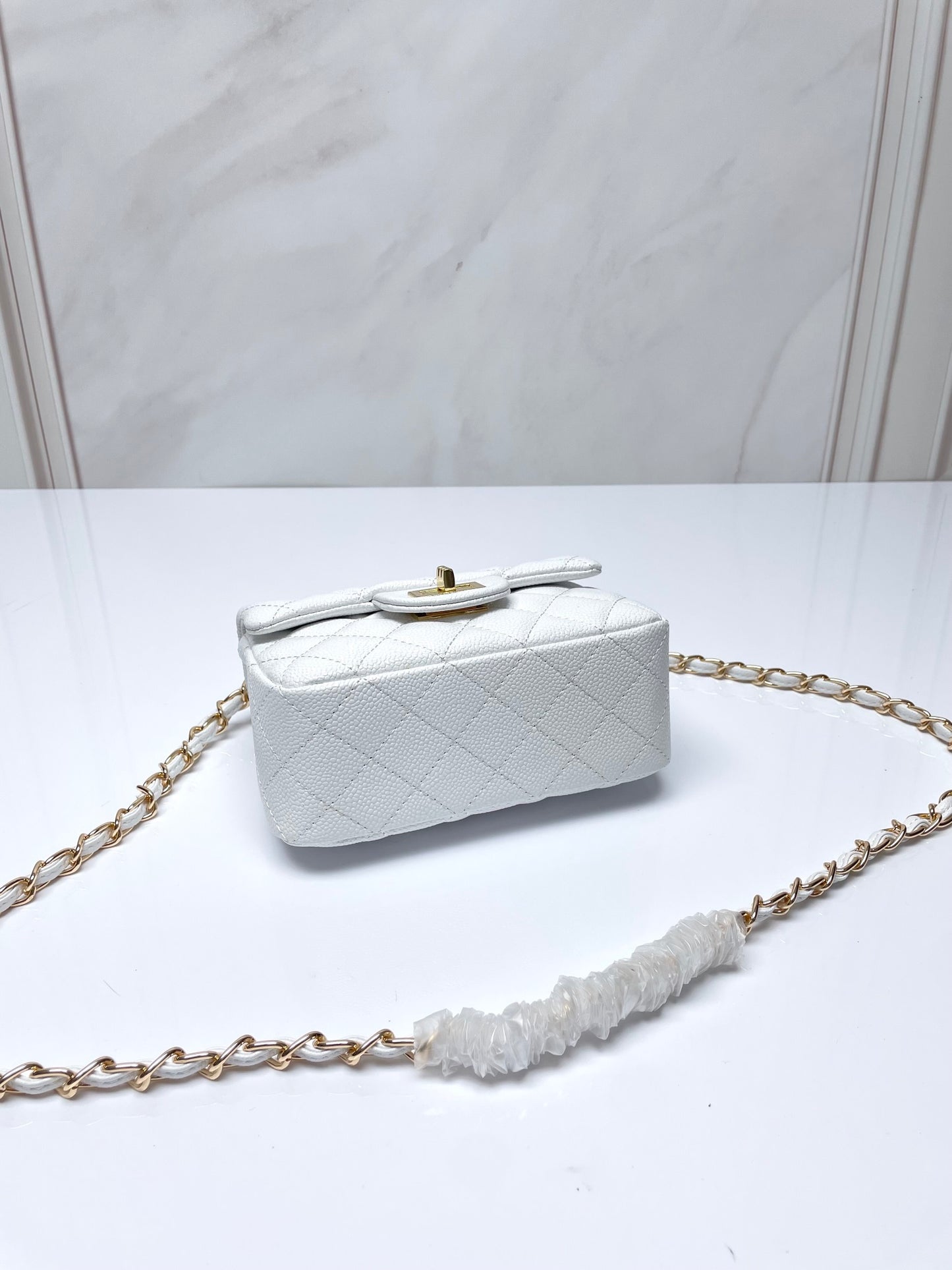 Petite Quilted Leather Chain Crossbody