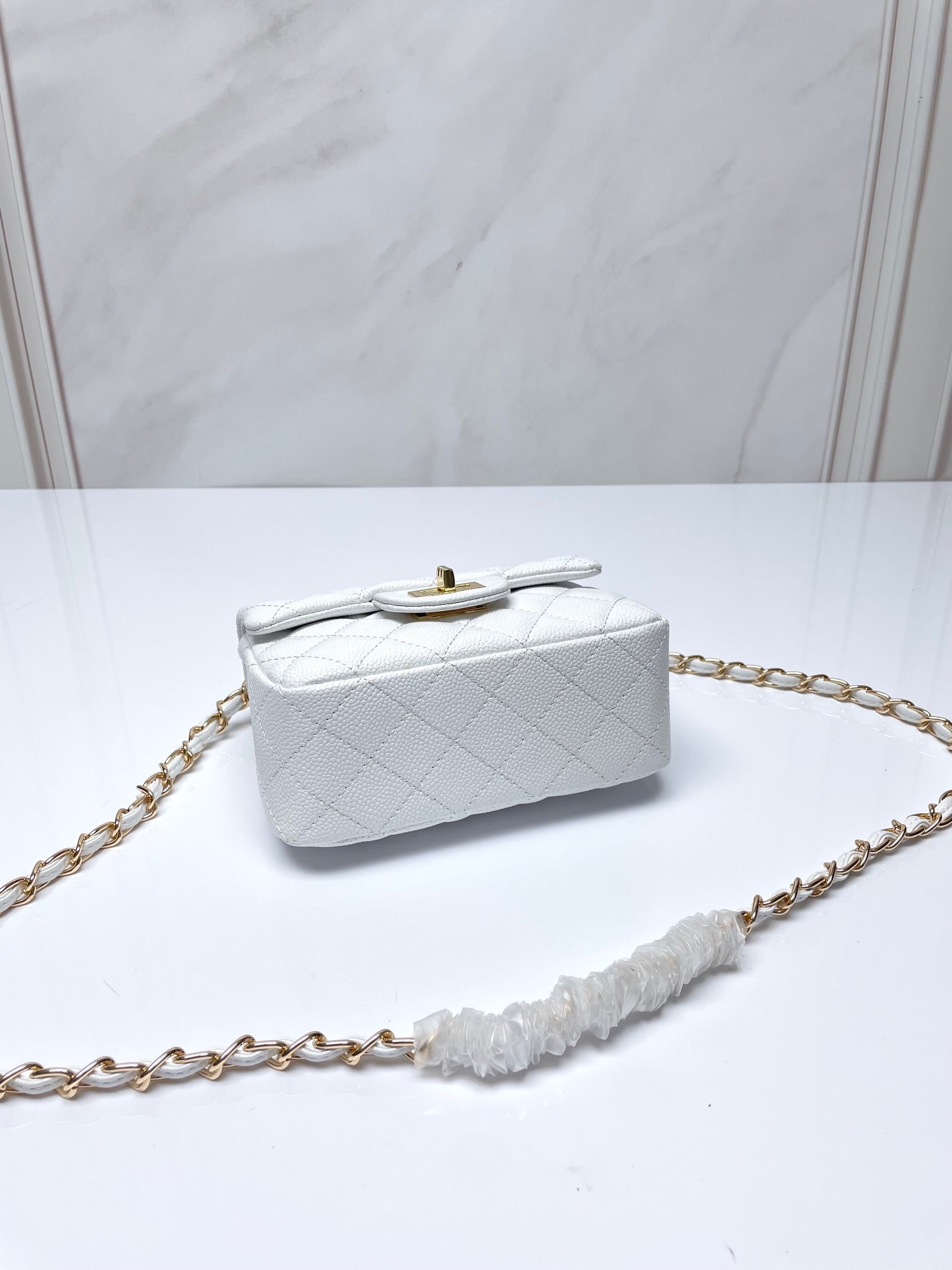 Petite Quilted Leather Chain Crossbody