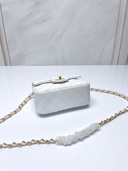Petite Quilted Leather Chain Crossbody