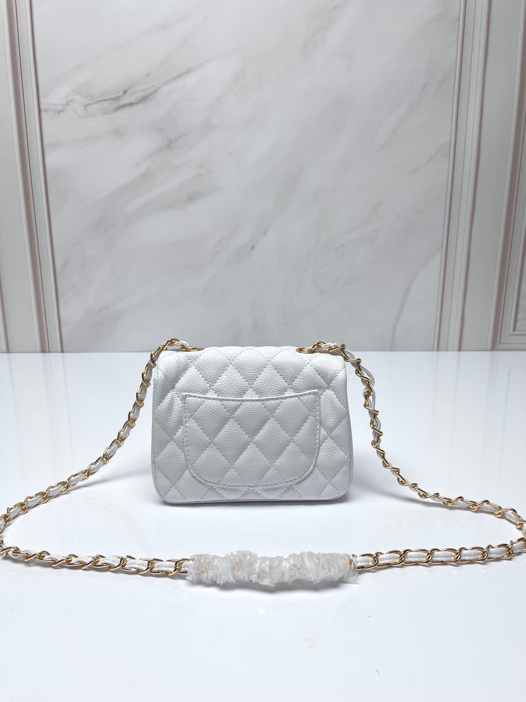 Petite Quilted Leather Chain Crossbody