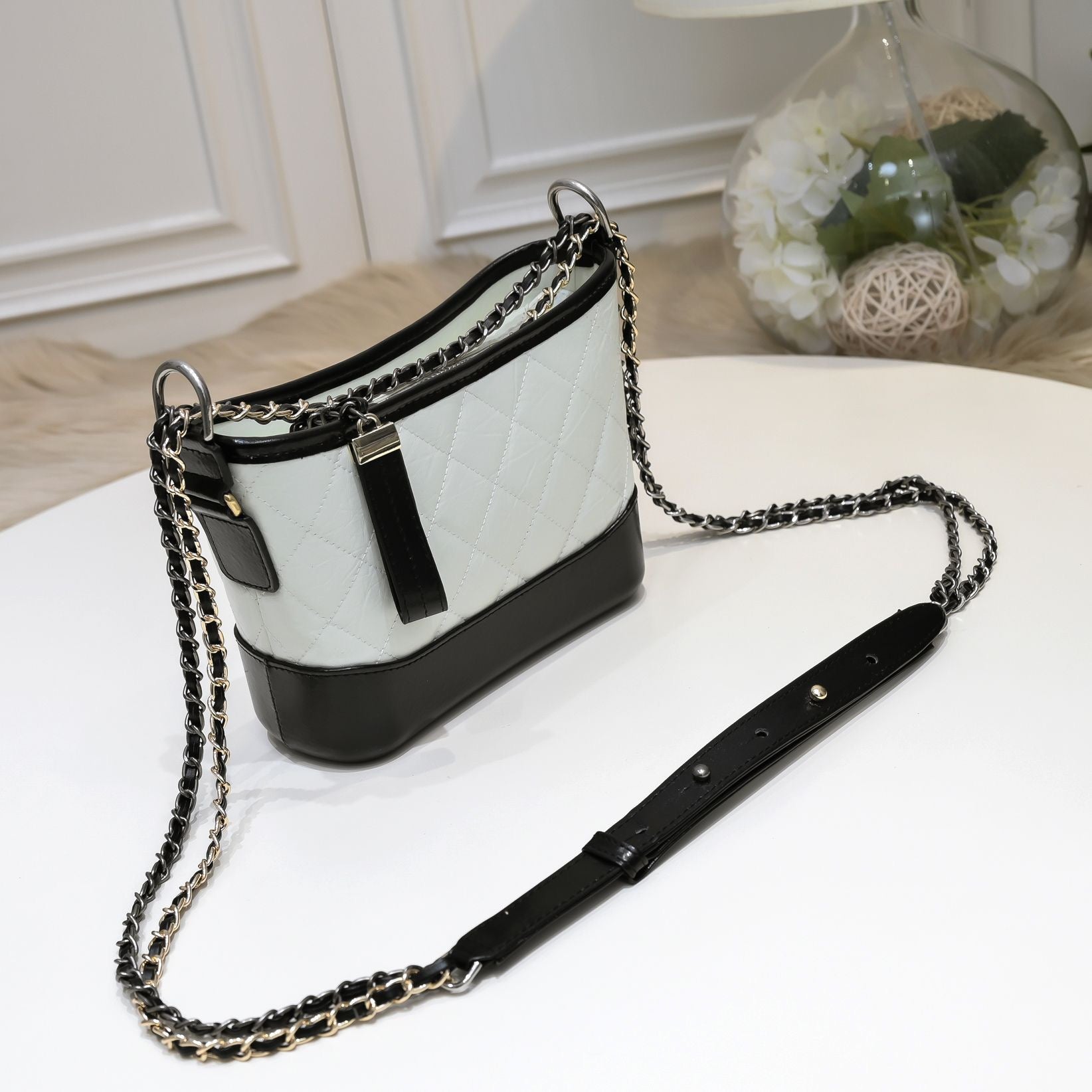 Noir Lumière Quilted Bucket Bag 