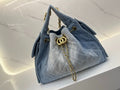 Quilted Denim Chain Shoulder Bag