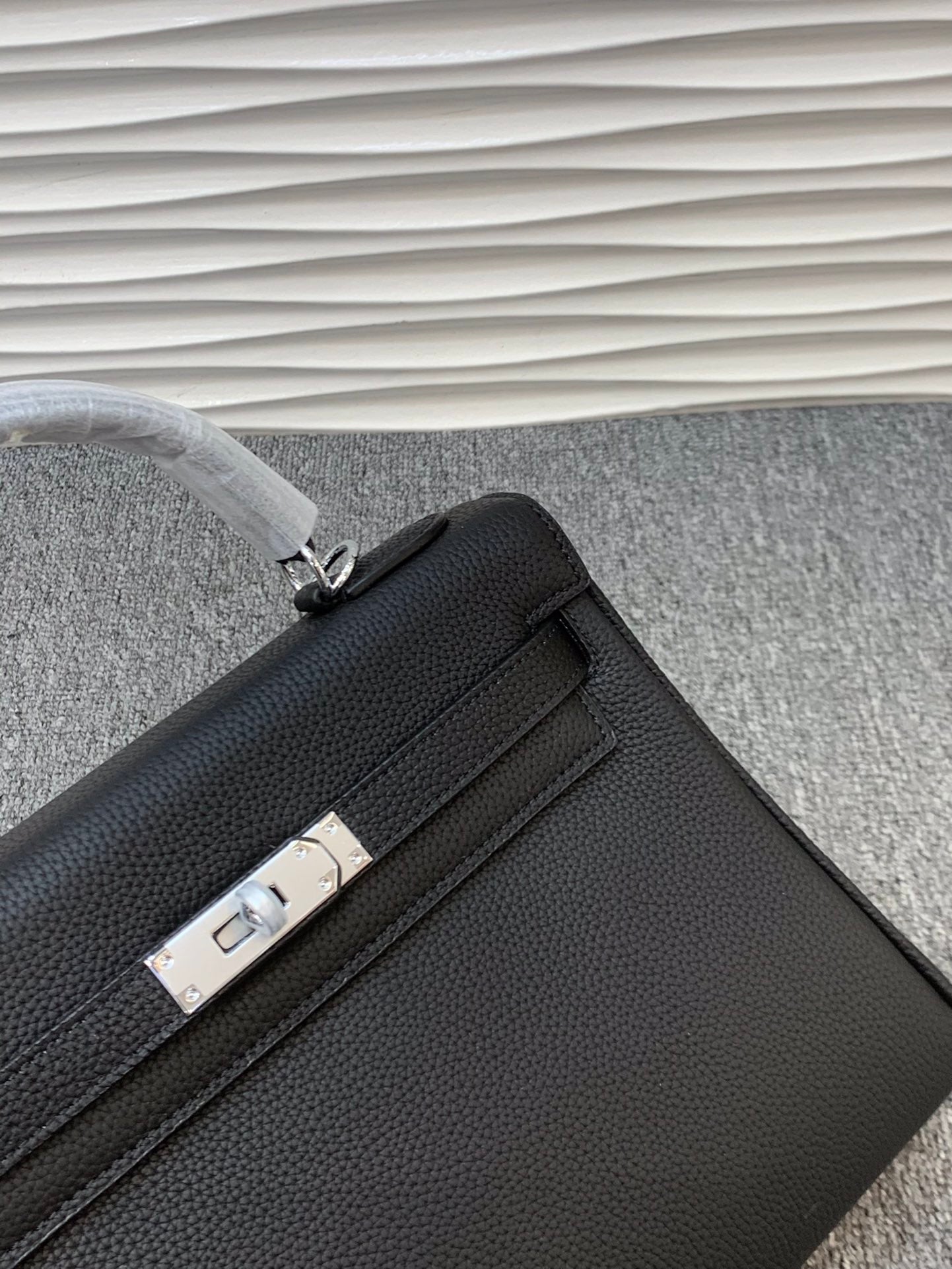 The Noir Heritage Structured Top Handle Bag