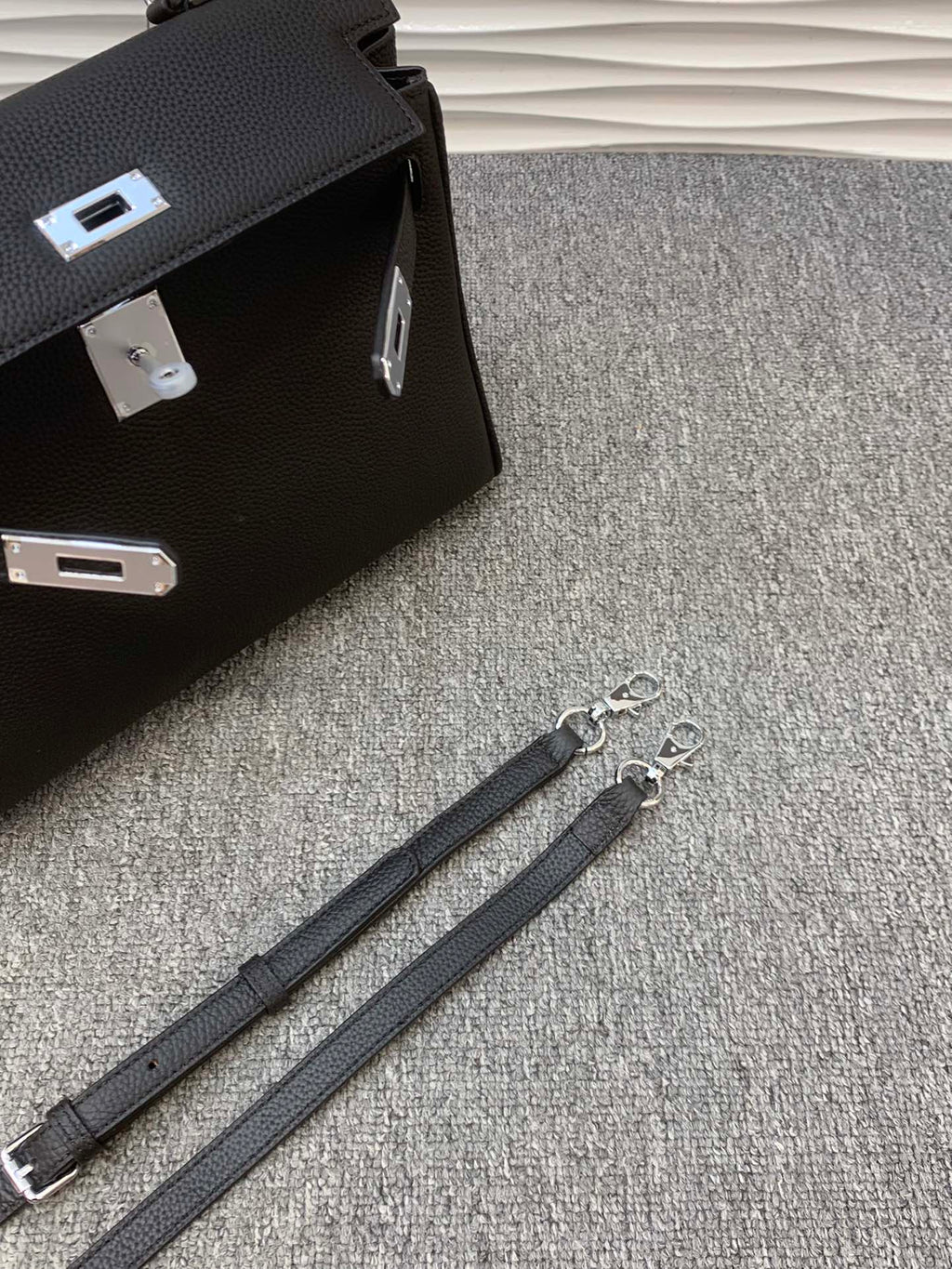 The Noir Heritage Structured Top Handle Bag
