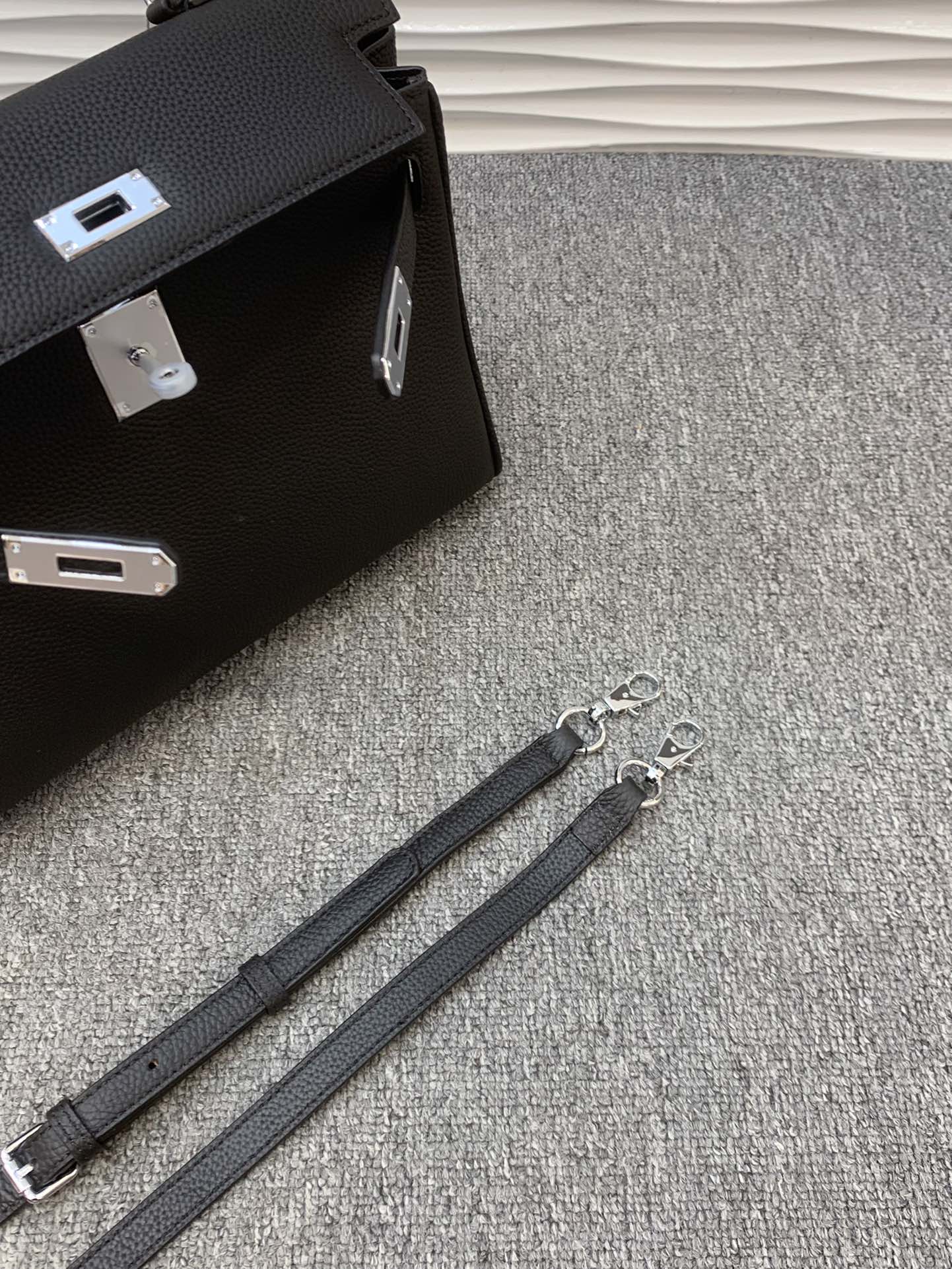 The Noir Heritage Structured Top Handle Bag