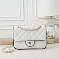 “Ivory Mini Quilted” Leather Chain Bag
