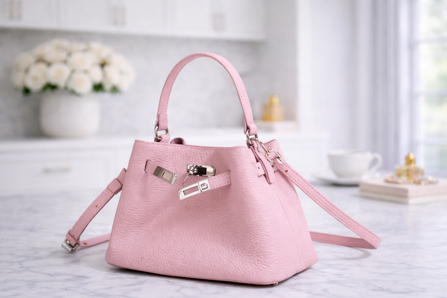 The Aria Mini Top Handle – Blush Rose