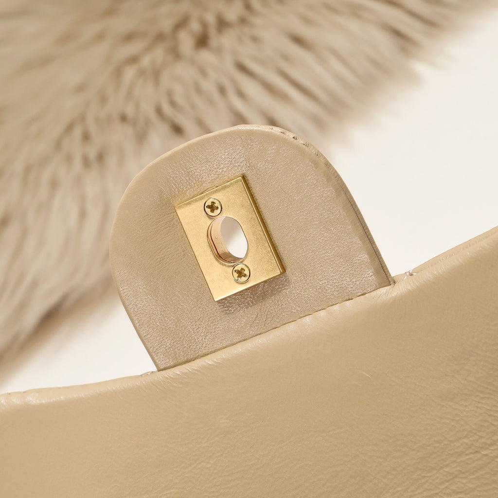 Luna Mini Quilted Sheepskin – Beige