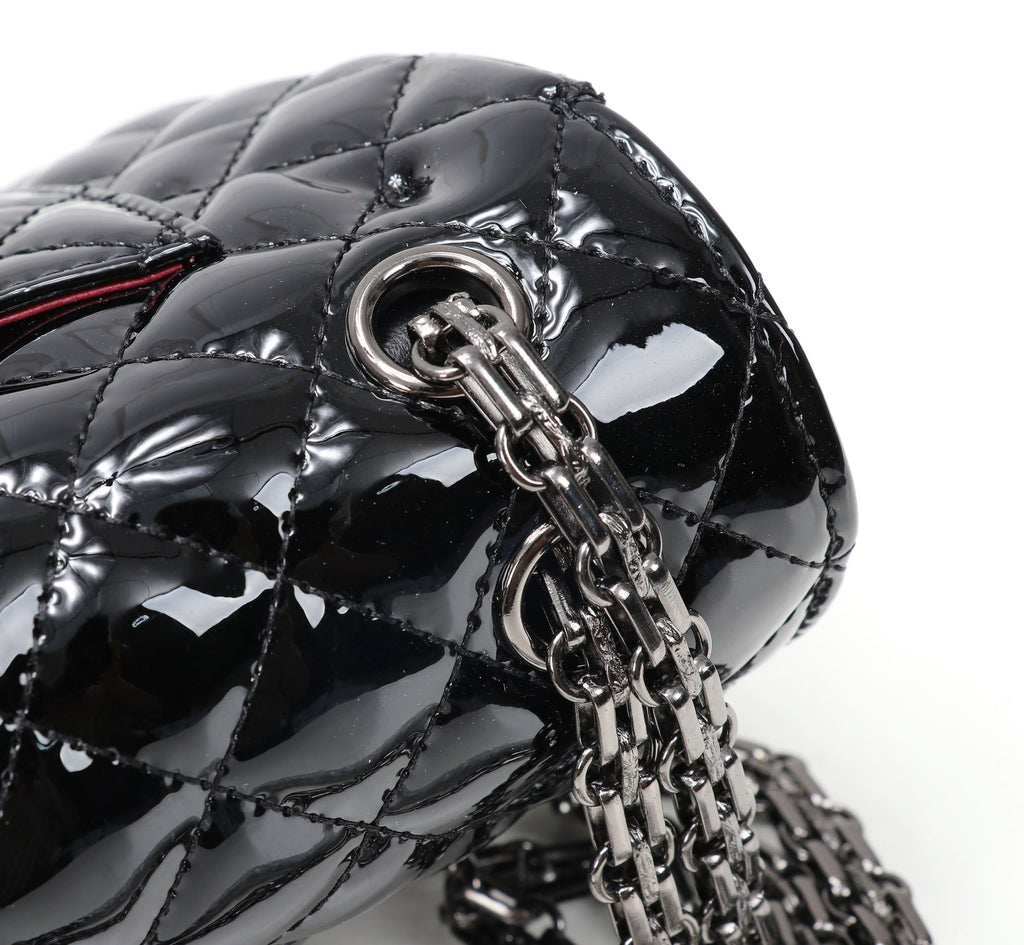 The Noir Lumière Patent Flap Bag