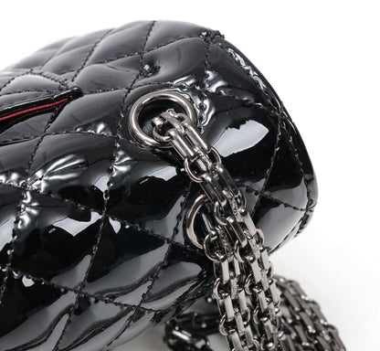 The Noir Lumière Patent Flap Bag