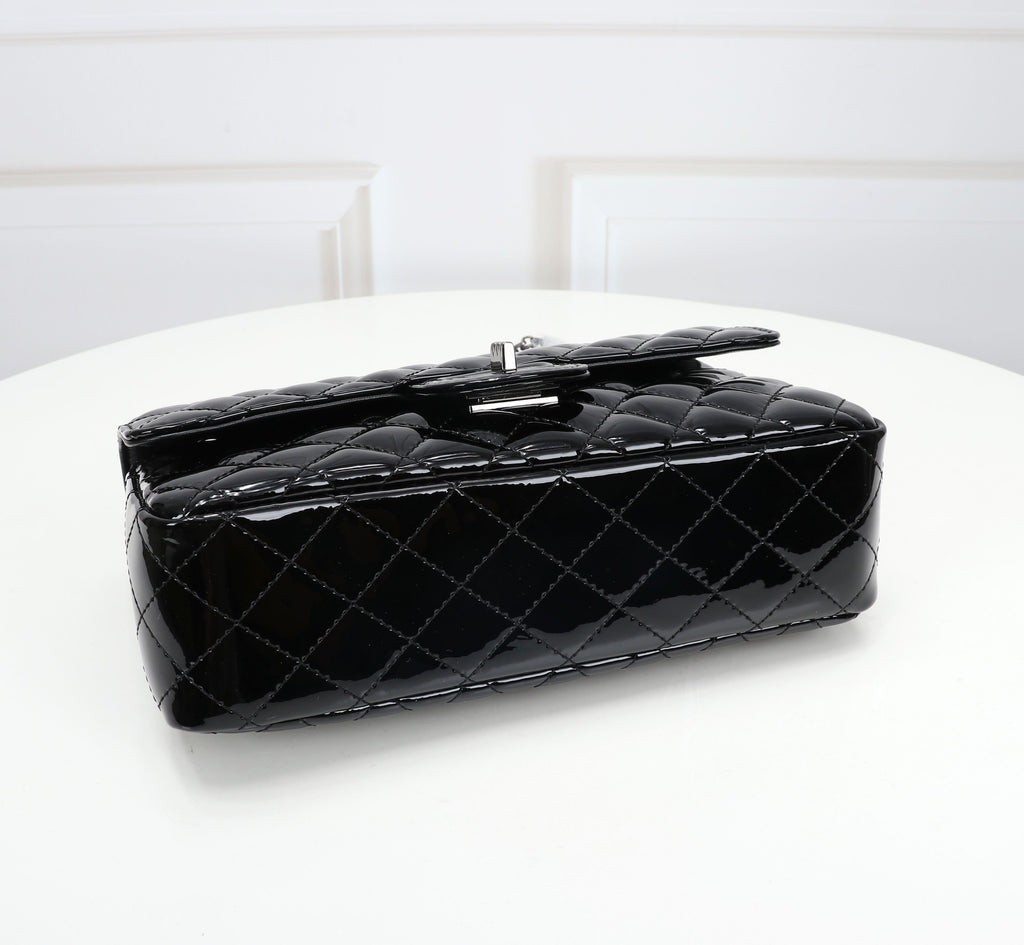 The Noir Lumière Patent Flap Bag