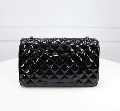 The Noir Lumière Patent Flap Bag
