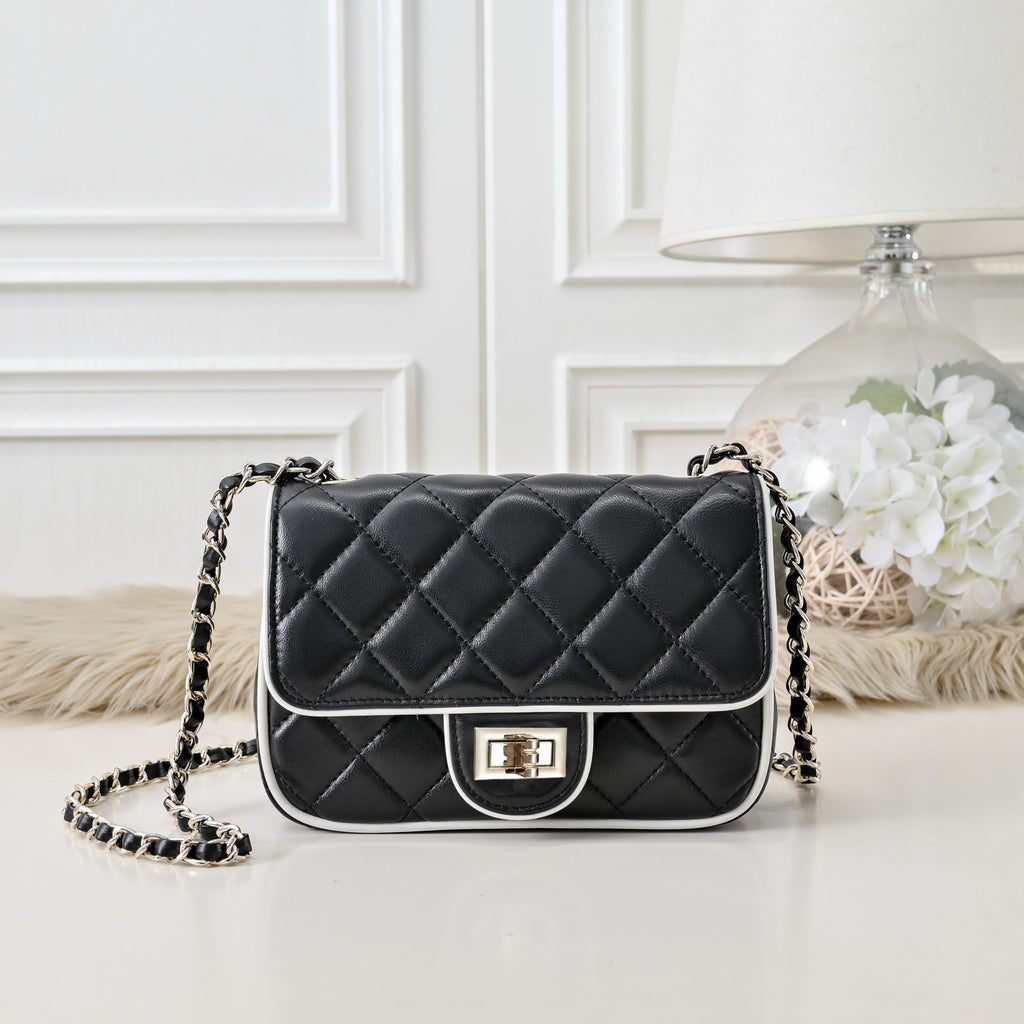 “Noir Mini Quilted” Leather Bag