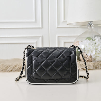 “Noir Mini Quilted” Leather Bag