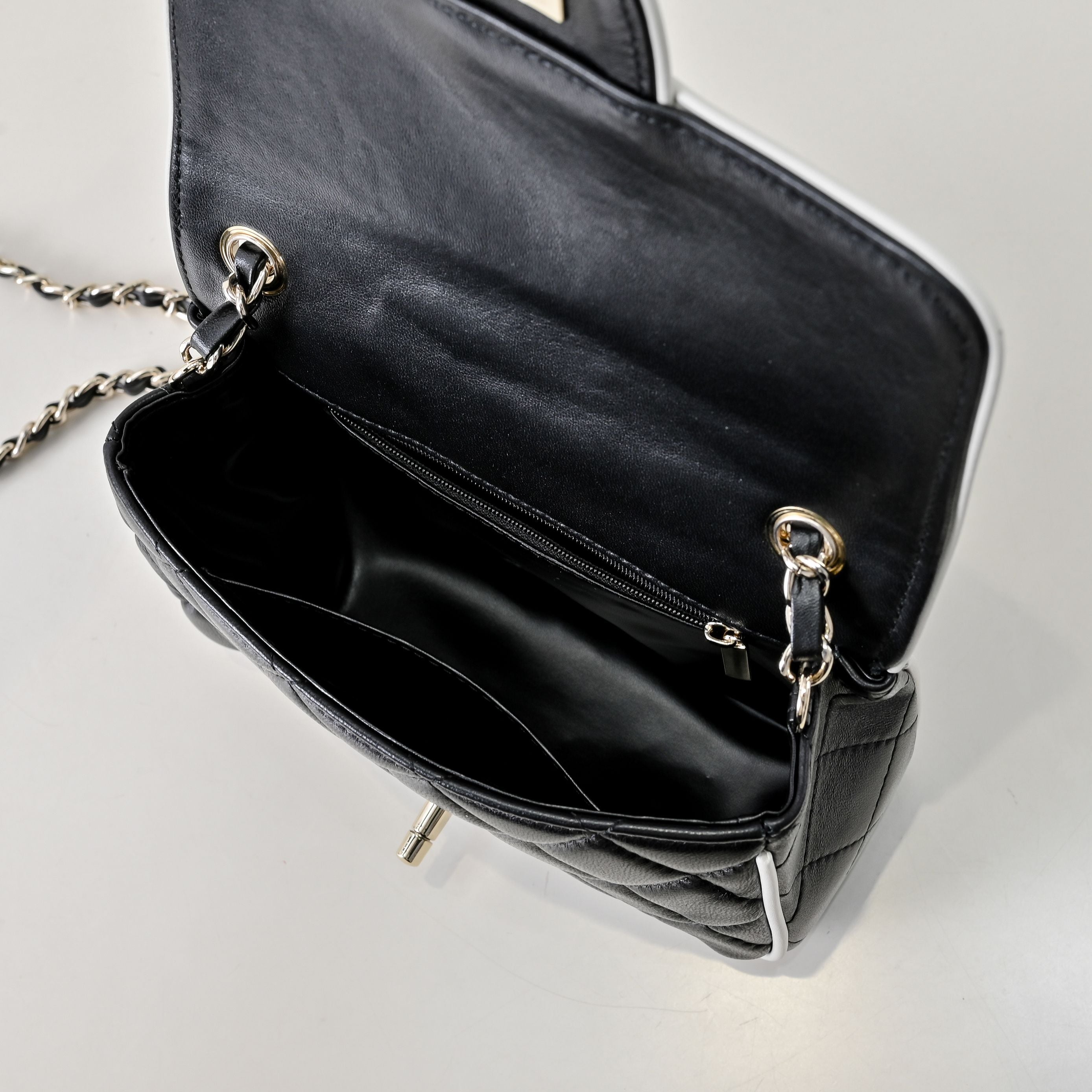 “Noir Mini Quilted” Leather Bag