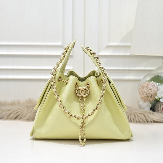 Leather Bucket Bag – Butter Yellow